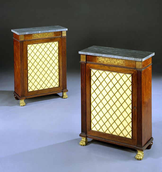 A PAIR OF REGENCY ROSEWOOD SIDE CABINETS | MasterArt
